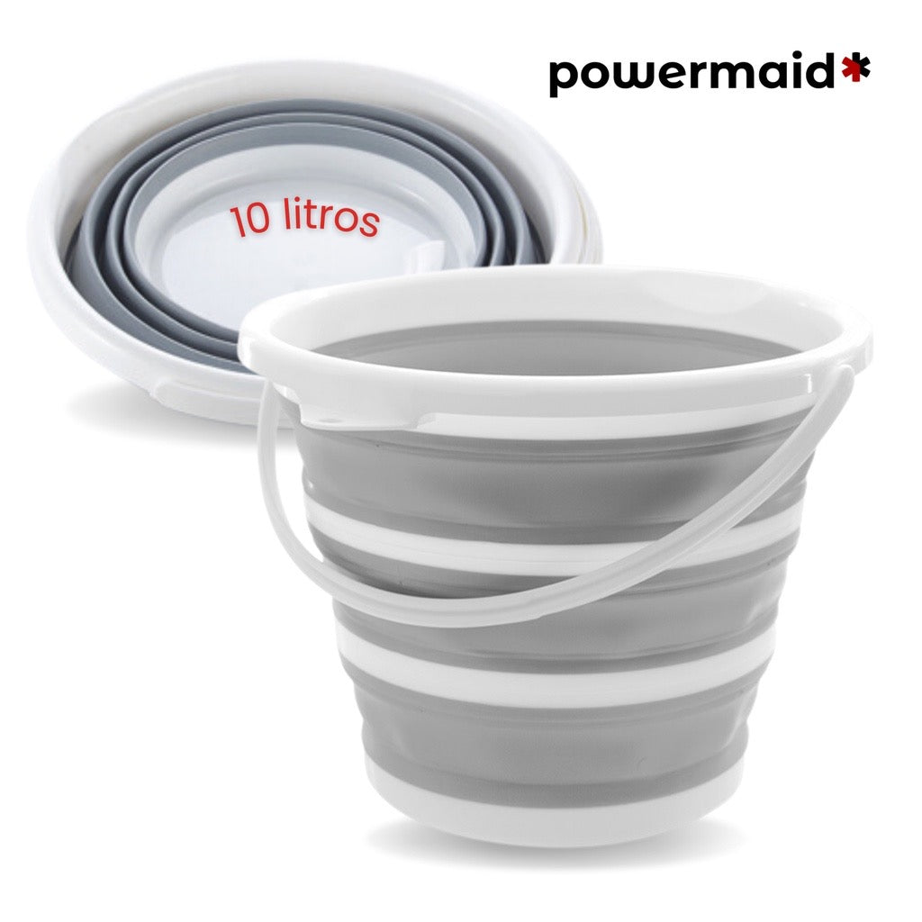 Balde Dobrável Retrátil Flexível 10L Silicone Com Alça